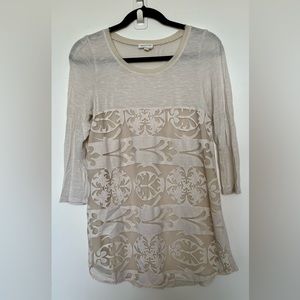 Meadow rue 3/4 sleeve top, size S